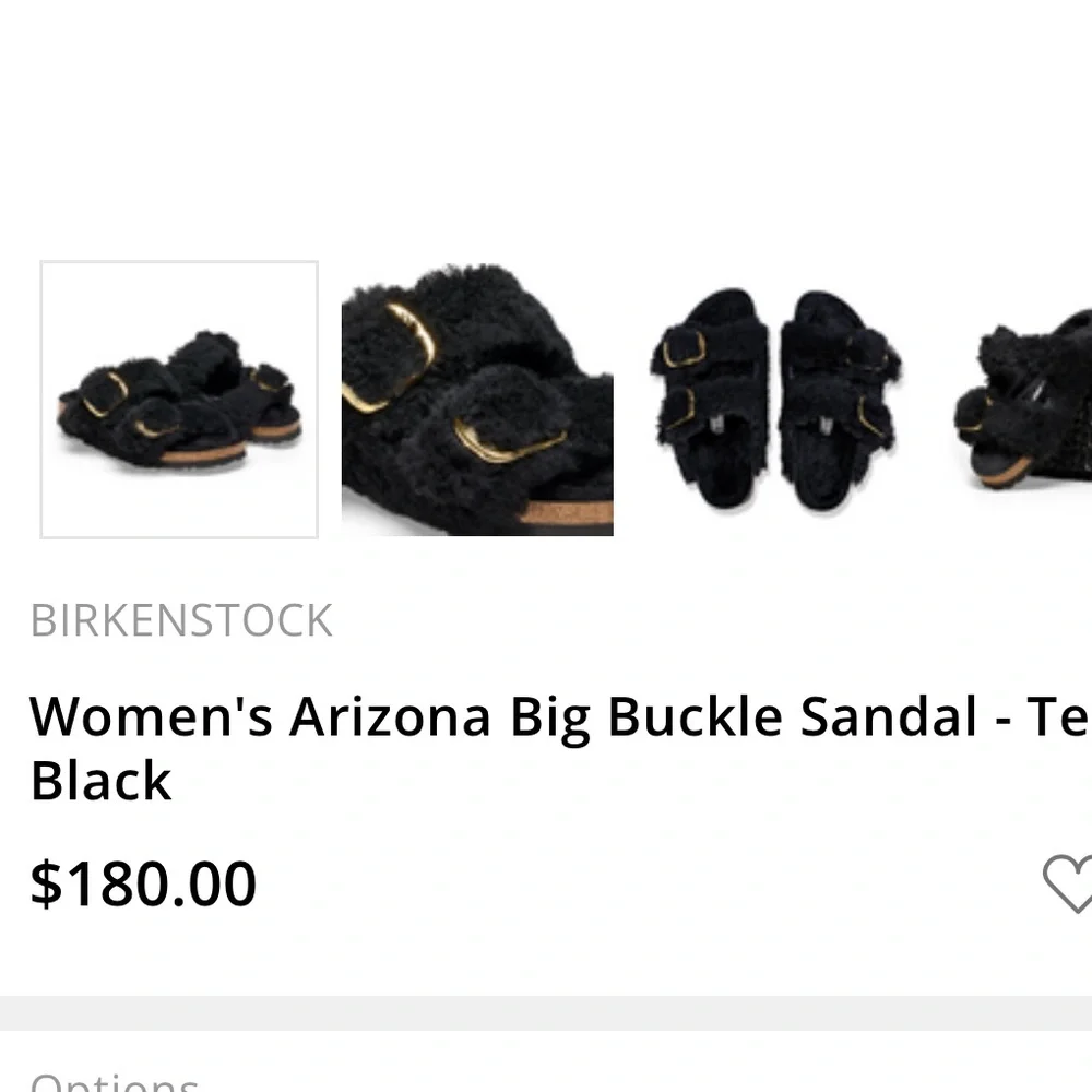 Birkenstock Arizona Big Buckle Sandal Teddy Black size 40 US 9-9.5 preowned